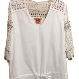 Tory Burch White Embellished Tunic (M)
